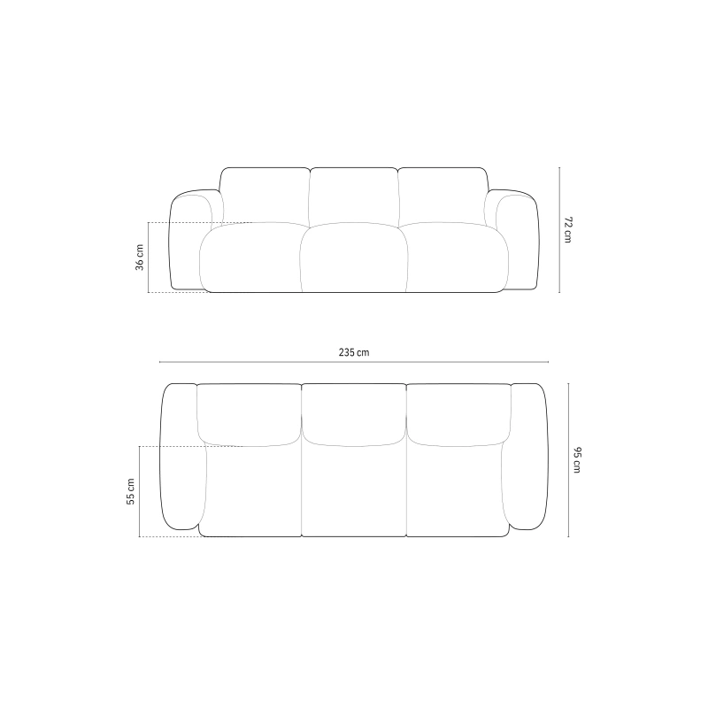 Sofa 3 osobowa Nolio tkanina szenilowa Haga Cosmopolitan Design Sofa 3 osobowa Nolio tkanina szenilowa Haga Cosmopolitan Design