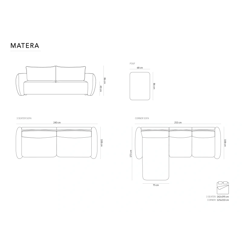 Puf Matera tkanina szenilowa Haga Cosmopolitan Design Puf Matera tkanina szenilowa Haga Cosmopolitan Design