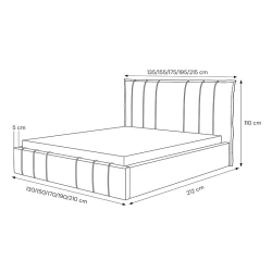 Łóżko tapicerowane Moly ze stelażem drewnianym rozmiar do wyboru Łóżko tapicerowane Moly ze stelażem drewnianym rozmiar do wyboru
