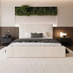 Łóżko tapicerowane Moly ze stelażem drewnianym rozmiar do wyboru