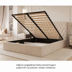 Łóżko tapicerowane Caro z pojemnikiem na posciel, rozmiar do wyboru Łóżko tapicerowane Caro z pojemnikiem na posciel, rozmiar do wyboru