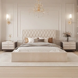 Łóżko tapicerowane Caro z pojemnikiem na posciel, rozmiar do wyboru