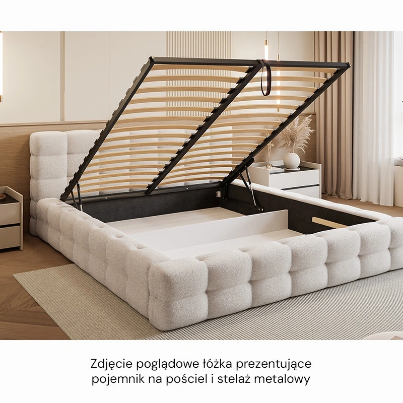 Łóżko tapicerowane Amaro z pojemnikiem na pościel 140/160/180x200cm Łóżko tapicerowane Amaro z pojemnikiem na pościel 140/160/180x200cm