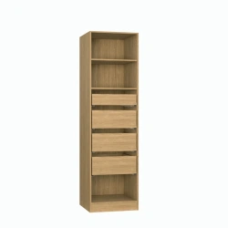 Szafa modułowa - z półkami i 4 szufladami SP4S 60x213,7cm - wzór Szafa modułowa - z półkami i 4 szufladami SP4S 60x213,7cm - wzór