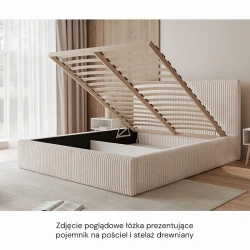 Łóżko tapicerowane Tilia z pojemnikiem na pościel 120/140/160/180/200x200cm Łóżko tapicerowane Tilia z pojemnikiem na pościel 120/140/160/180/200x200cm