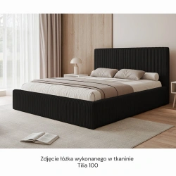 Łóżko tapicerowane Tilia z pojemnikiem na pościel 120/140/160/180/200x200cm Łóżko tapicerowane Tilia z pojemnikiem na pościel 120/140/160/180/200x200cm