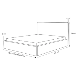 Łóżko tapicerowane Tilia z pojemnikiem na pościel 120/140/160/180/200x200cm Łóżko tapicerowane Tilia z pojemnikiem na pościel 120/140/160/180/200x200cm