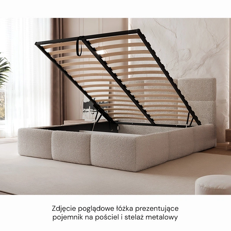 Łóżko tapicerowane Silvia z pojemnikiem na pościel 140/160/180x200cm Łóżko tapicerowane Silvia z pojemnikiem na pościel 140/160/180x200cm