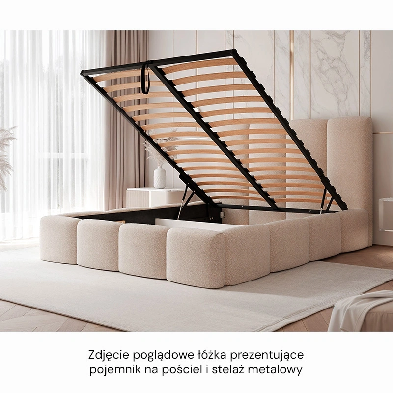 Łóżko tapicerowane Maro z pojemnikiem na pościel rozmiar do wyboru Łóżko tapicerowane Maro z pojemnikiem na pościel rozmiar do wyboru