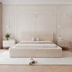 Łóżko tapicerowane Fluffy z pojemnikiem na pościel 140/160/180x200cm