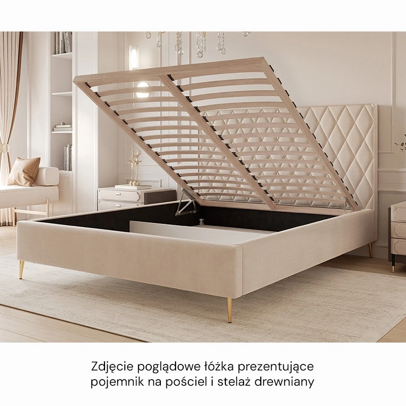 Łóżko tapicerowane Caro II z pojemnikiem, rozmiar do wyboru Łóżko tapicerowane Caro II z pojemnikiem, rozmiar do wyboru