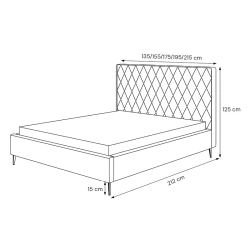 Łóżko tapicerowane Caro II z pojemnikiem, rozmiar do wyboru Łóżko tapicerowane Caro II z pojemnikiem, rozmiar do wyboru