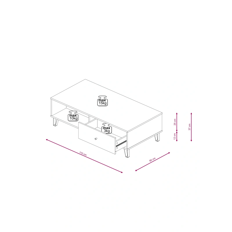 Ława Bilbao BO11 LE dąb artisan/biały Ława Bilbao BO11 LE dąb artisan/biały