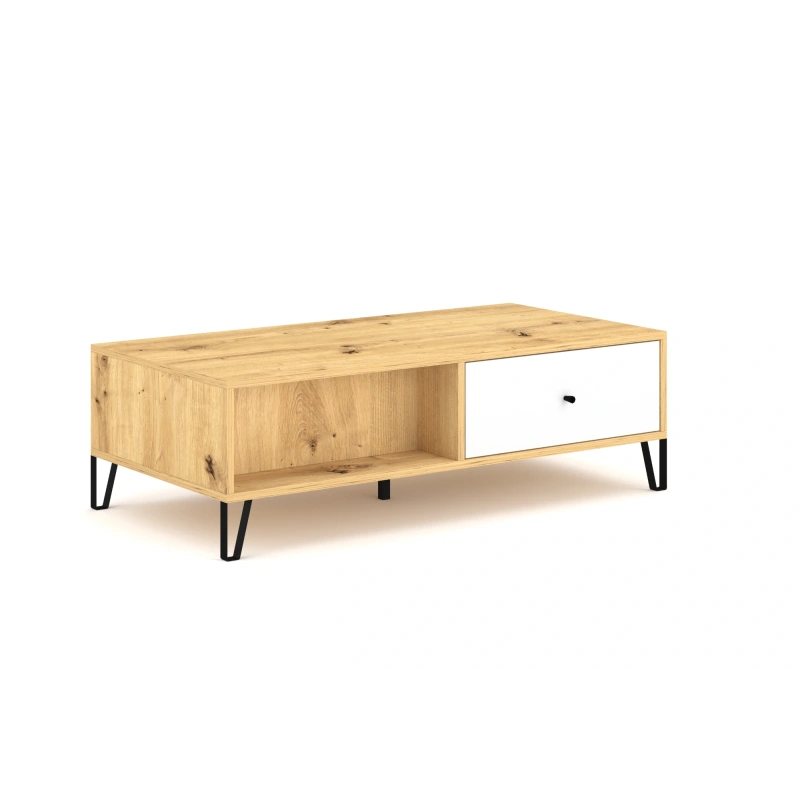 Ława Bilbao BO11 LE dąb artisan/biały