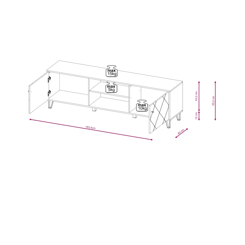 Szafka RTV Bilbao BO02 dąb artisan/biały Szafka RTV Bilbao BO02 dąb artisan/biały