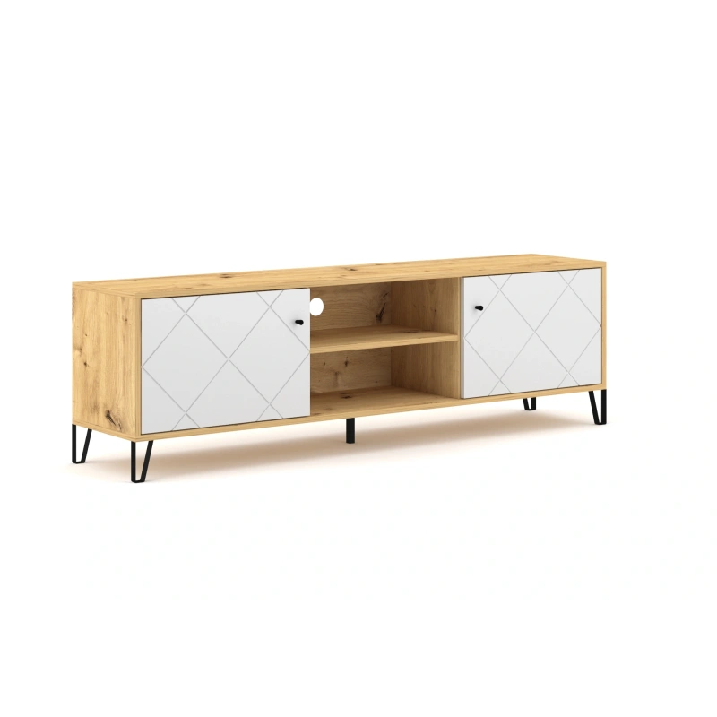 Szafka RTV Bilbao BO02 dąb artisan/biały