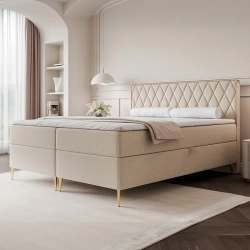 Łóżko kontynentalne Caro II z materacem bonellowym i topperem