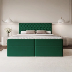 Łóżko kontynentalne Caro z materacem bonellowym i topperem