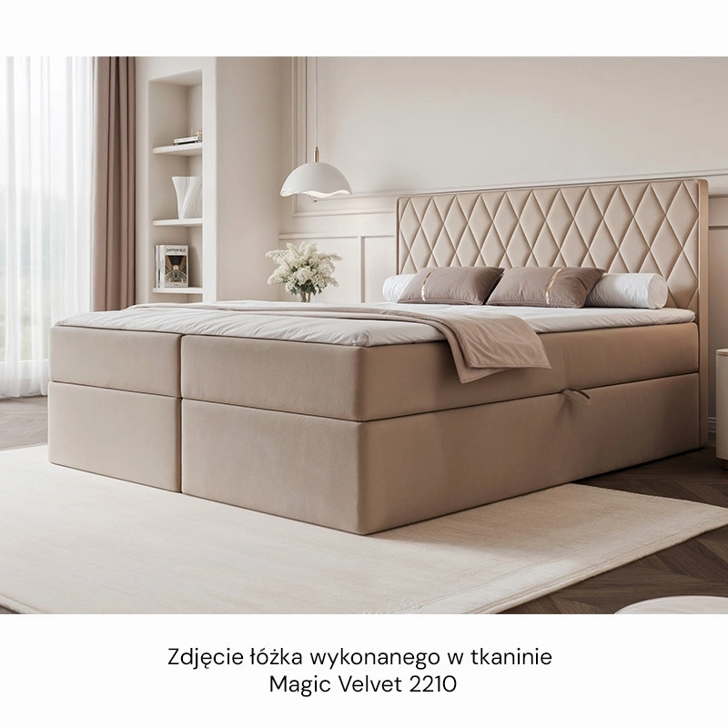 Łóżko kontynentalne Caro z materacem bonellowym i topperem Łóżko kontynentalne Caro z materacem bonellowym i topperem