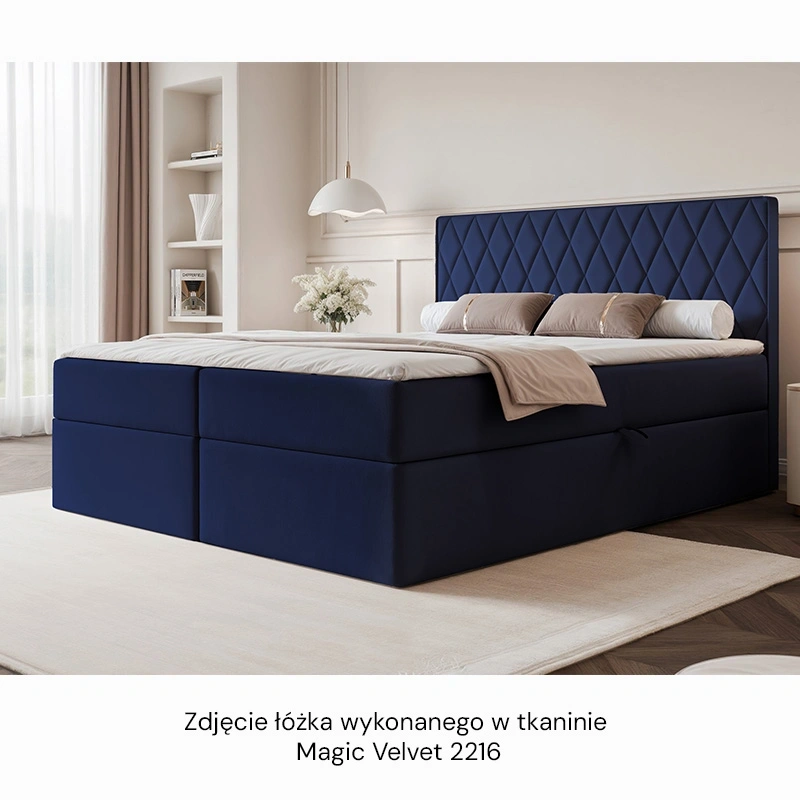 Łóżko kontynentalne Caro z materacem bonellowym i topperem Łóżko kontynentalne Caro z materacem bonellowym i topperem