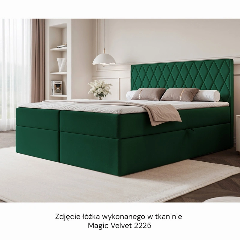 Łóżko kontynentalne Caro z materacem bonellowym i topperem Łóżko kontynentalne Caro z materacem bonellowym i topperem