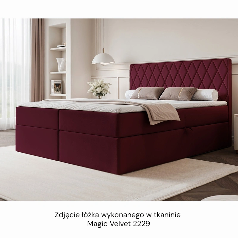 Łóżko kontynentalne Caro z materacem bonellowym i topperem Łóżko kontynentalne Caro z materacem bonellowym i topperem