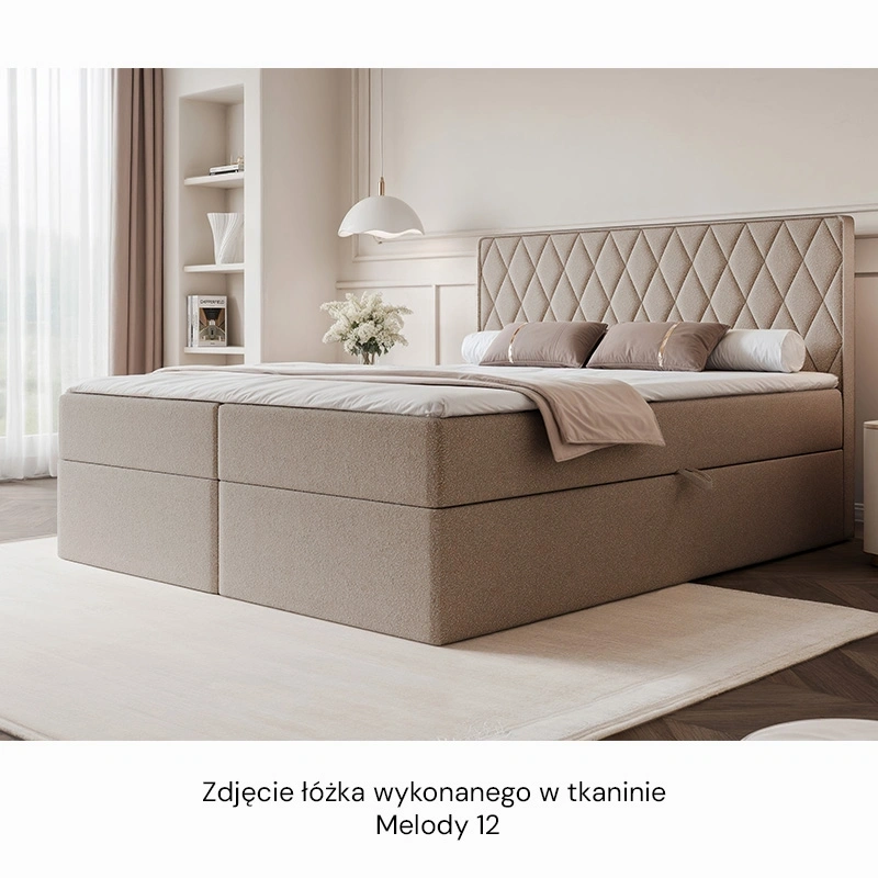 Łóżko kontynentalne Caro z materacem bonellowym i topperem Łóżko kontynentalne Caro z materacem bonellowym i topperem