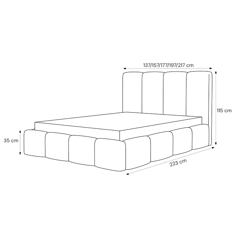Łóżko tapicerowane Maro z pojemnikiem na pościel rozmiar do wyboru Łóżko tapicerowane Maro z pojemnikiem na pościel rozmiar do wyboru