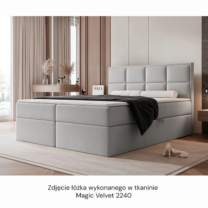 Łóżko kontynentalne Silensio z materacem bonellowym i topperem Łóżko kontynentalne Silensio z materacem bonellowym i topperem