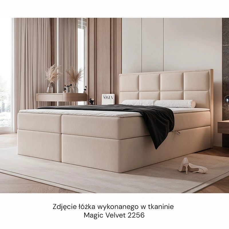 Łóżko kontynentalne Silensio z materacem bonellowym i topperem Łóżko kontynentalne Silensio z materacem bonellowym i topperem