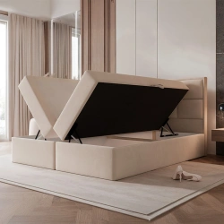 Łóżko kontynentalne Silensio z materacem bonellowym i topperem Łóżko kontynentalne Silensio z materacem bonellowym i topperem