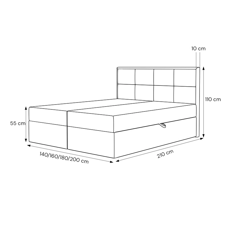 Łóżko kontynentalne Silensio z materacem bonellowym i topperem Łóżko kontynentalne Silensio z materacem bonellowym i topperem