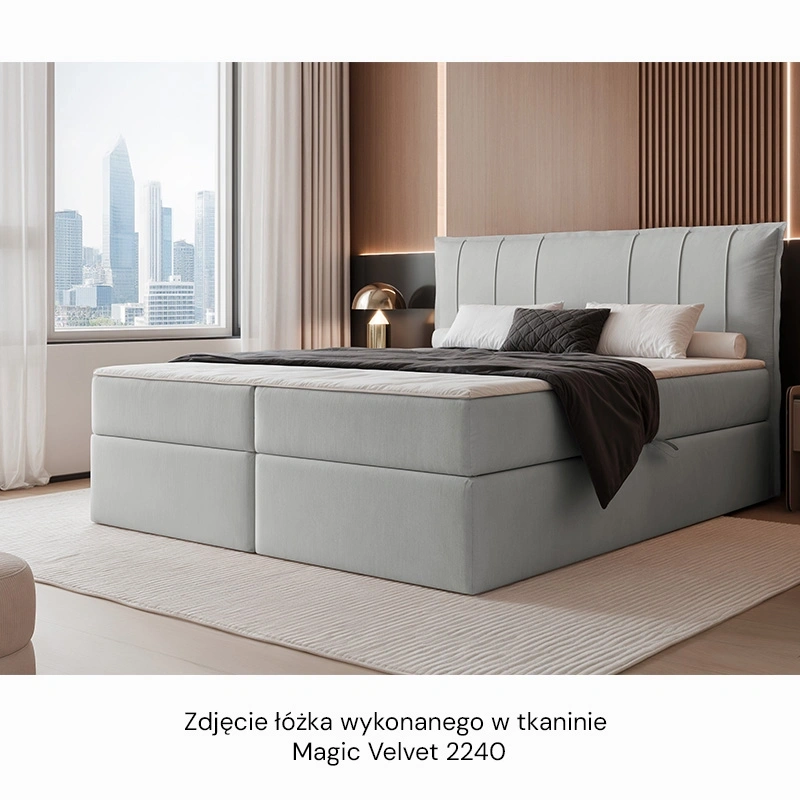 Łóżko kontynentalne Moly z materacem bonellowym i topperem Łóżko kontynentalne Moly z materacem bonellowym i topperem