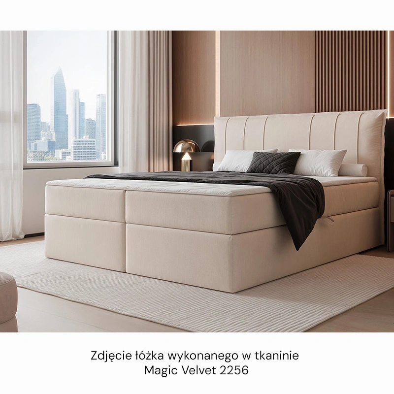 Łóżko kontynentalne Moly z materacem bonellowym i topperem Łóżko kontynentalne Moly z materacem bonellowym i topperem