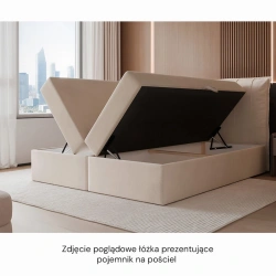 Łóżko kontynentalne Moly z materacem bonellowym i topperem Łóżko kontynentalne Moly z materacem bonellowym i topperem