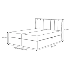 Łóżko kontynentalne Moly z materacem bonellowym i topperem Łóżko kontynentalne Moly z materacem bonellowym i topperem