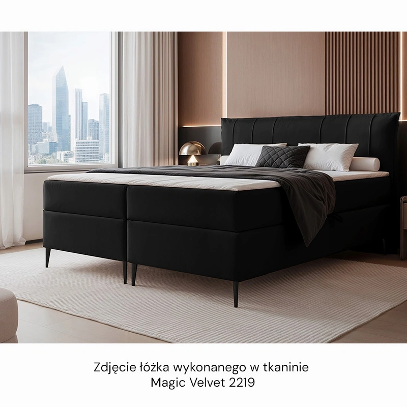 Łóżko kontynentalne Suzi z materacem bonellowym i topperem Łóżko kontynentalne Suzi z materacem bonellowym i topperem