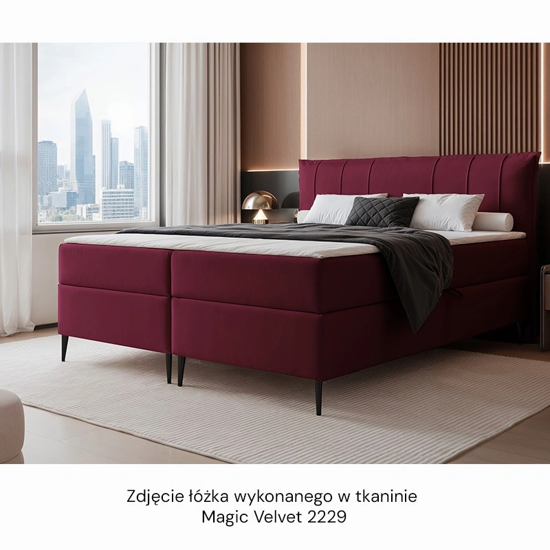 Łóżko kontynentalne Suzi z materacem bonellowym i topperem Łóżko kontynentalne Suzi z materacem bonellowym i topperem