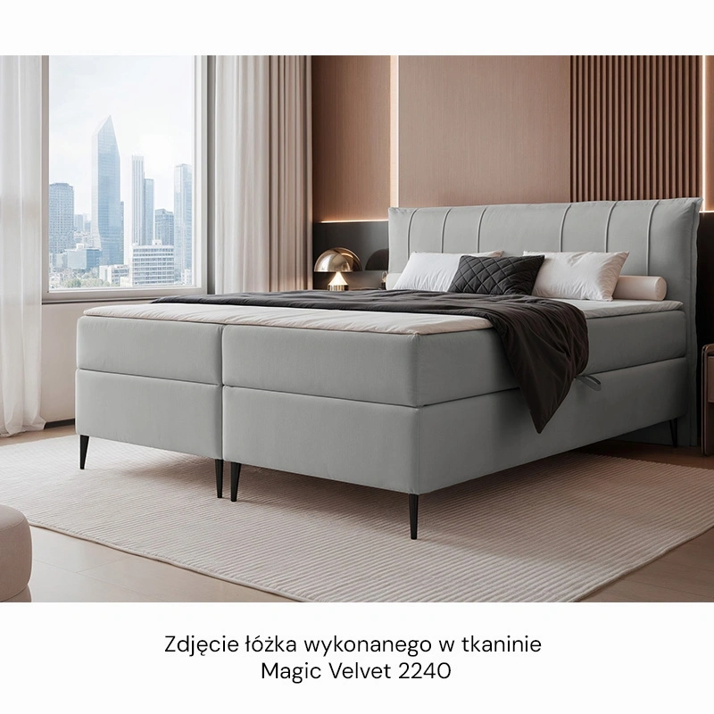 Łóżko kontynentalne Suzi z materacem bonellowym i topperem Łóżko kontynentalne Suzi z materacem bonellowym i topperem