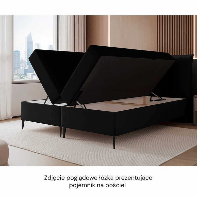 Łóżko kontynentalne Suzi z materacem bonellowym i topperem Łóżko kontynentalne Suzi z materacem bonellowym i topperem