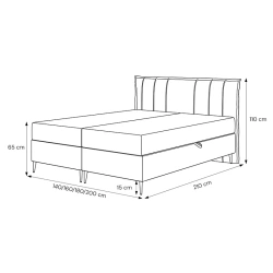 Łóżko kontynentalne Suzi z materacem bonellowym i topperem Łóżko kontynentalne Suzi z materacem bonellowym i topperem