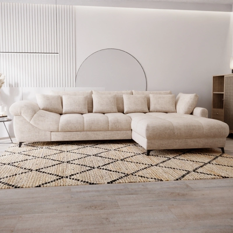 Duży narożnik Lettica L z wyprofilowanym siedziskiem i funkcją spania Duży narożnik Lettica L z wyprofilowanym siedziskiem i funkcją spania