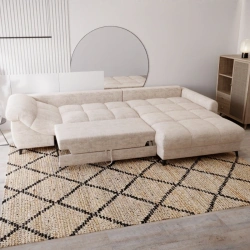 Duży narożnik Lettica L z wyprofilowanym siedziskiem i funkcją spania Duży narożnik Lettica L z wyprofilowanym siedziskiem i funkcją spania