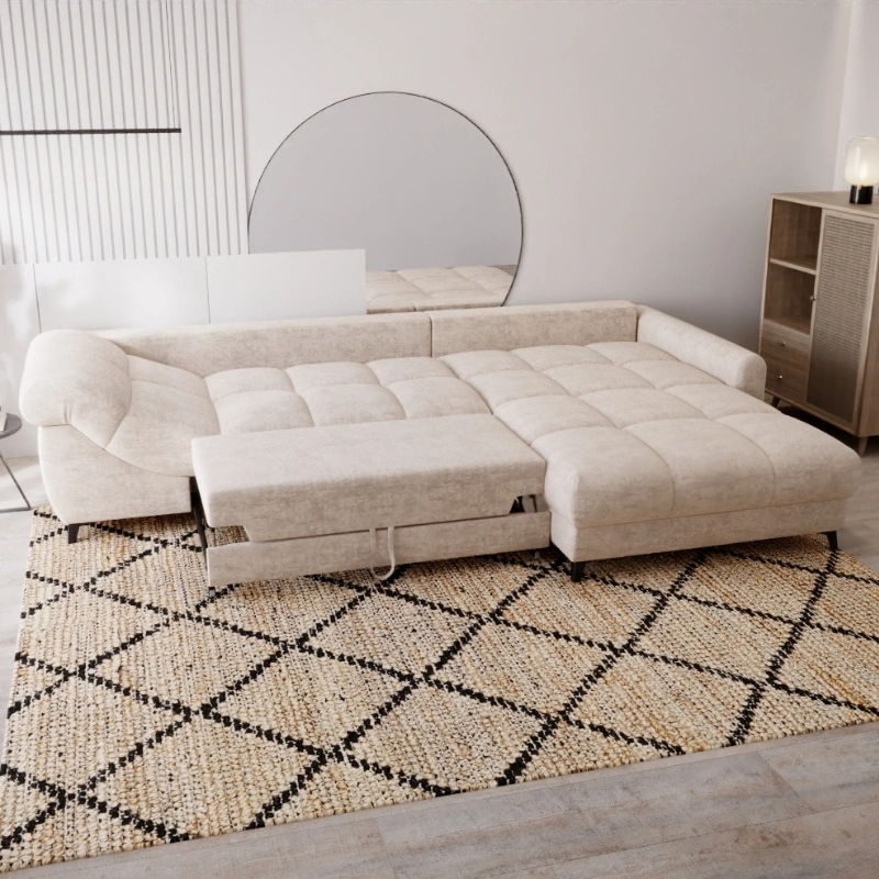 Duży narożnik Lettica L z wyprofilowanym siedziskiem i funkcją spania Duży narożnik Lettica L z wyprofilowanym siedziskiem i funkcją spania