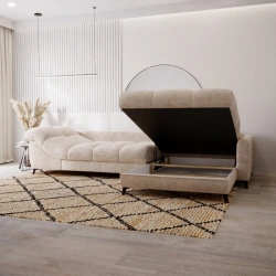 Duży narożnik Lettica L z wyprofilowanym siedziskiem i funkcją spania Duży narożnik Lettica L z wyprofilowanym siedziskiem i funkcją spania