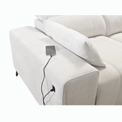 Narożnik Ariete II L-kształtny z funkcją spania, regulowanymi zagłówkami i portem USB Narożnik Ariete II L-kształtny z funkcją spania, regulowanymi zagłówkami i portem USB