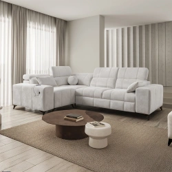 Narożnik Ariete II L-kształtny z funkcją spania, regulowanymi zagłówkami i portem USB Narożnik Ariete II L-kształtny z funkcją spania, regulowanymi zagłówkami i portem USB