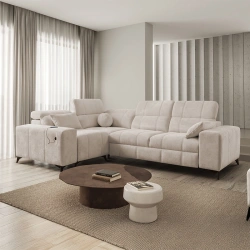 Narożnik Ariete II L-kształtny z funkcją spania, regulowanymi zagłówkami i portem USB Narożnik Ariete II L-kształtny z funkcją spania, regulowanymi zagłówkami i portem USB