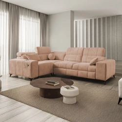 Narożnik Ariete II L-kształtny z funkcją spania, regulowanymi zagłówkami i portem USB Narożnik Ariete II L-kształtny z funkcją spania, regulowanymi zagłówkami i portem USB