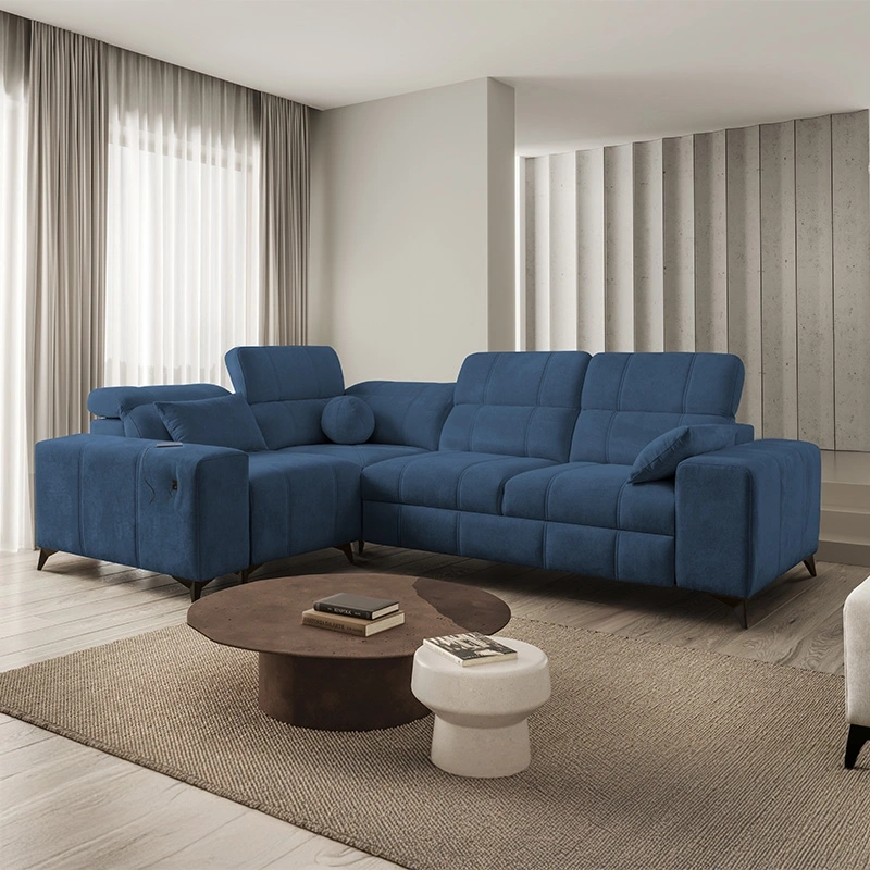 Narożnik Ariete II L-kształtny z funkcją spania, regulowanymi zagłówkami i portem USB Narożnik Ariete II L-kształtny z funkcją spania, regulowanymi zagłówkami i portem USB